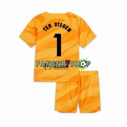 FC Barcelona fußball trikot Ter Stegen 1 Torhüter Kinder Viertes 2023-2024 Kurzarm