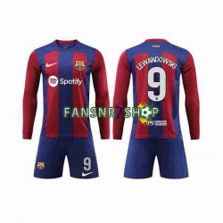 FC Barcelona fußball trikot LEWANDOWSKI 9 Kinder Heim 2023-2024 Langarm