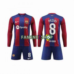 FC Barcelona fußball trikot Pedri 8 Kinder Heim 2023-2024 Langarm