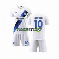 Inter Mailand fußball trikot Lautaro Martinez 10 Kinder Auswärts 2023-2024 Kurzarm