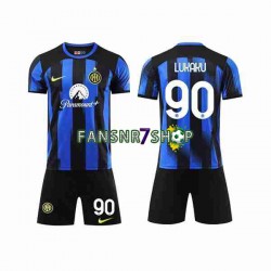 Inter Mailand fußball trikot Lukaku 90 Kinder Heim 2023-2024 Kurzarm