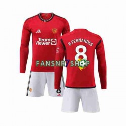 Manchester United fußball trikot B Fernandes 8 Kinder Heim 2023-2024 Langarm