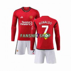Manchester United fußball trikot Ronaldo 7 Kinder Heim 2023-2024 Langarm