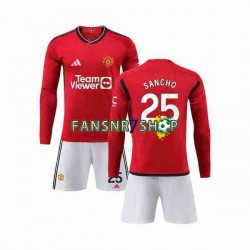 Manchester United fußball trikot Sancho 25 Kinder Heim 2023-2024 Langarm