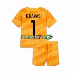 Paris Saint-Germain fußball trikot K.NAVAS 1 Torhüter Kinder Auswärts 2023-2024 Kurzarm