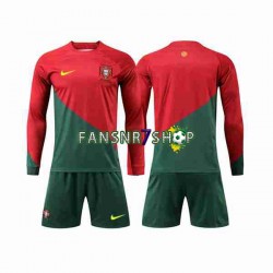 Portugal fußball trikot WM 2022 Kinder Heim Langarm