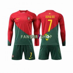 Portugal fußball trikot WM 2022 Ronaldo 7 Kinder Heim Langarm
