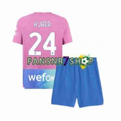 AC Mailand fußball trikot Simon Kjaer 24 Kinder Ausweich 2023-2024 Kurzarm