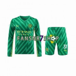 Manchester City fußball trikot Ederson Moraes 31 Torhüter Kinder Heim 2023-2024 Langarm