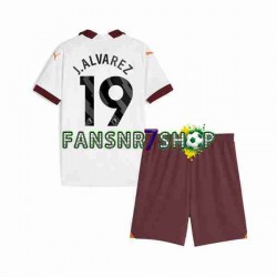 Manchester City fußball trikot Julian Alvarez 19 Kinder Auswärts 2023-2024 Kurzarm