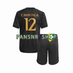 Real Madrid fußball trikot Eduardo Camavinga 12 Kinder Ausweich 2023-2024 Kurzarm