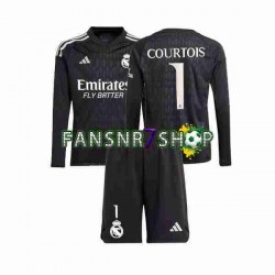 Real Madrid fußball trikot Thibaut Courtois 1 Torhüter Kinder Auswärts 2023-2024 Langarm
