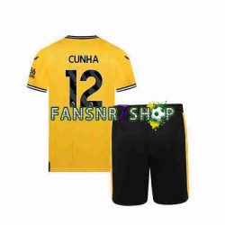 Wolverhampton Wanderers fußball trikot CUNHA 12 Kinder Heim 2023-2024 Kurzarm