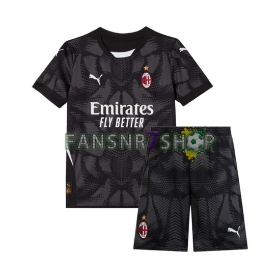AC Mailand fußball trikot Torhüter Kinder Heim Schwarz 2024-2025 Kurzarm