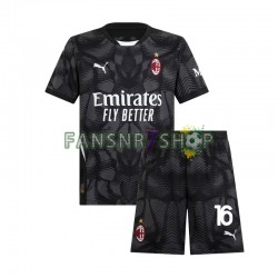 AC Mailand fußball trikot Mike Maignan 16 Torhüter Kinder Heim Schwarz 2024-2025 Kurzarm