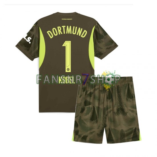 Borussia Dortmund fußball trikot Gregor Kobel 1 Torhüter Kinder Auswärts 2024-2025 Kurzarm