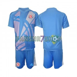 Costa Rica fußball trikot Torhüter Kinder Heim Blau 2024 Kurzarm