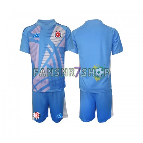 Costa Rica fußball trikot Torhüter Kinder Heim Blau 2024 Kurzarm