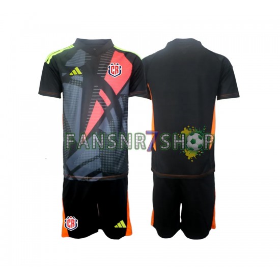 Costa Rica fußball trikot Torhüter Kinder Ausweich Schwarz 2024 Kurzarm