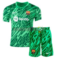 FC Barcelona fußball trikot Torhüter Kinder Heim Grün 2024-2025 Kurzarm