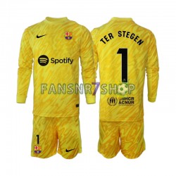 FC Barcelona fußball trikot Ter Stegen 1 Torhüter Kinder Auswärts 2024-2025 Langarm