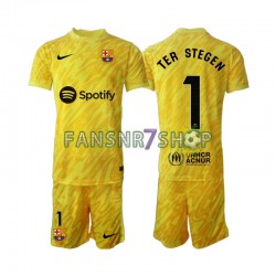 FC Barcelona fußball trikot Ter Stegen 1 Torhüter Kinder Auswärts 2024-2025 Kurzarm