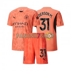 Manchester City fußball trikot Ederson Moraes 31 Torhüter Kinder Auswärts 2024-2025 Kurzarm