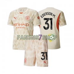 Manchester City fußball trikot Ederson Moraes 31 Torhüter Kinder Ausweich 2024-2025 Kurzarm