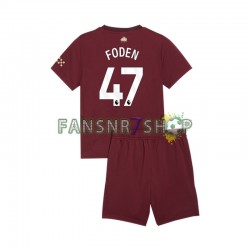 Manchester City fußball trikot Phil Foden 47 Kinder Ausweich 2024-2025 Kurzarm
