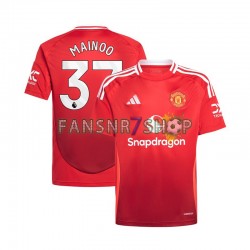 Manchester United fußball trikot Kobbie Mainoo 37 Herren Heim Rot 2024-2025 Kurzarm
