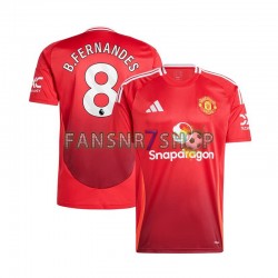 Manchester United fußball trikot Bruno Fernandes 8 Herren Heim Rot 2024-2025 Kurzarm