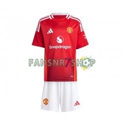 Manchester United fußball trikot Kinder Heim Rot 2024-2025 Kurzarm