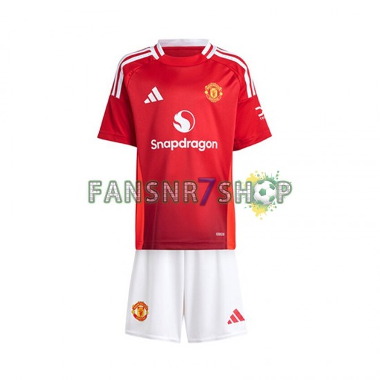 Manchester United fußball trikot Kinder Heim Rot 2024-2025 Kurzarm