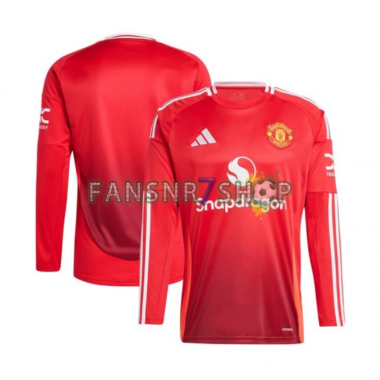 Manchester United fußball trikot Herren Heim Rot 2024-2025 Langarm