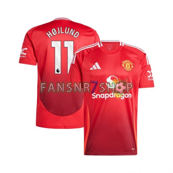 Manchester United fußball trikot Rasmus Hojlund 11 Herren Heim Rot 2024-2025 Kurzarm
