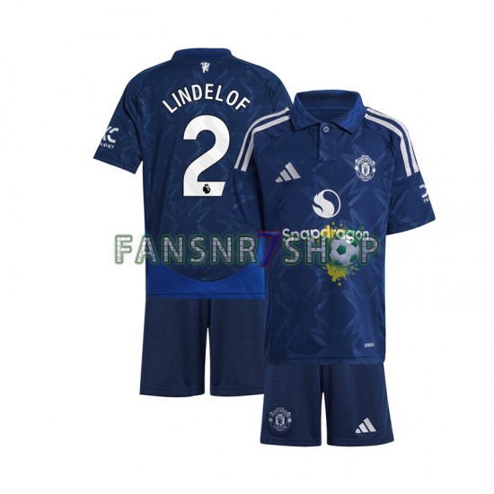 Manchester United fußball trikot Victor Lindelof 2 Kinder Auswärts Rot 2024-2025 Kurzarm