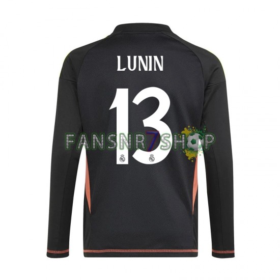 Real Madrid fußball trikot Andriy Lunin 13 Torhüter Herren Auswärts Blau 2024-2025 Langarm
