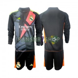 Real Madrid fußball trikot Torhüter Kinder Auswärts Schwarz 2024-2025 Langarm