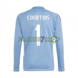 Real Madrid fußball trikot Thibaut Courtois 1 Torhüter Herren Heim Blau 2024-2025 Langarm