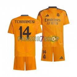 Real Madrid fußball trikot Tchouameni 14 Kinder Auswärts 2024-2025 Kurzarm