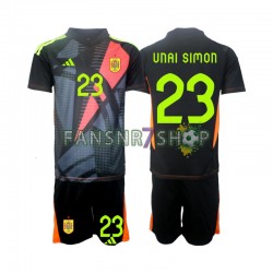 Spanien fußball trikot Euro 2024 Unai Simon 23 Torhüter Kinder Auswärts Kurzarm