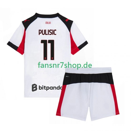 AC Mailand fußball trikot Christian Pulisic 11 Kinder Auswärts 2025-2026 Kurzarm