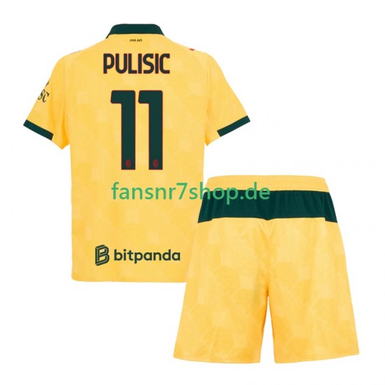 AC Mailand fußball trikot Christian Pulisic 11 Kinder Ausweich 2025-2026 Kurzarm