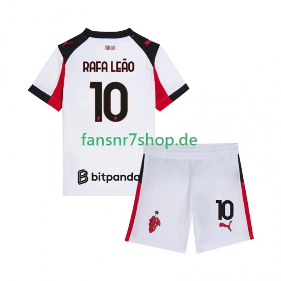 AC Mailand fußball trikot Rafael Leao 10 Kinder Auswärts 2025-2026 Kurzarm