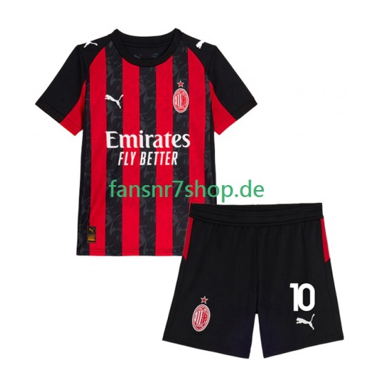 AC Mailand fußball trikot Rafael Leao 10 Kinder Heim 2025-2026 Kurzarm