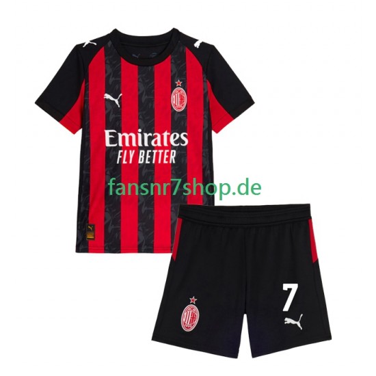 AC Mailand fußball trikot Santiago Gimenez 7 Kinder Heim 2025-2026 Kurzarm
