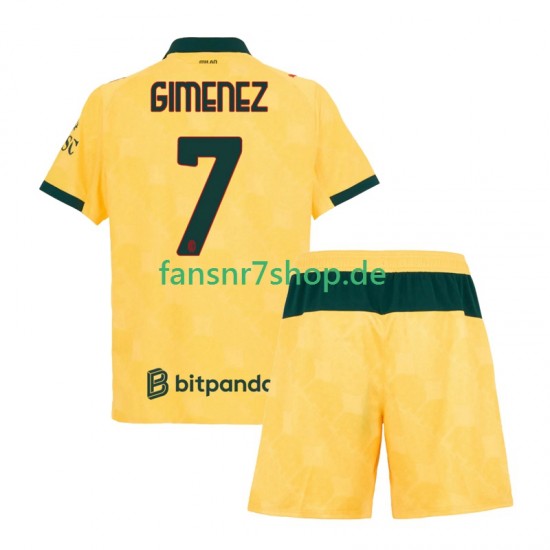 AC Mailand fußball trikot Santiago Gimenez 7 Kinder Ausweich 2025-2026 Kurzarm AC Mailand fußball trikot Santiago Gimenez 7 Kinder Ausweich 2025-2026 Kurzarm