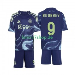 Ajax Amsterdam fußball trikot Brian Brobbey 9 Kinder Auswärts 2025-2026 Kurzarm