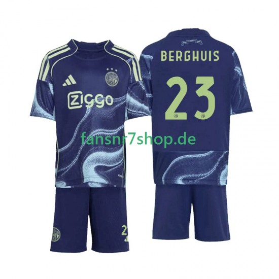 Ajax Amsterdam fußball trikot Steven Berghuis 23 Kinder Auswärts 2025-2026 Kurzarm