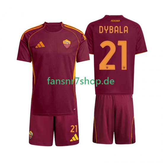AS Rom fußball trikot Dybala 21 Kinder Heim 2025-2026 Kurzarm